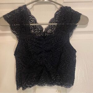 Free People Black Lace Bralette